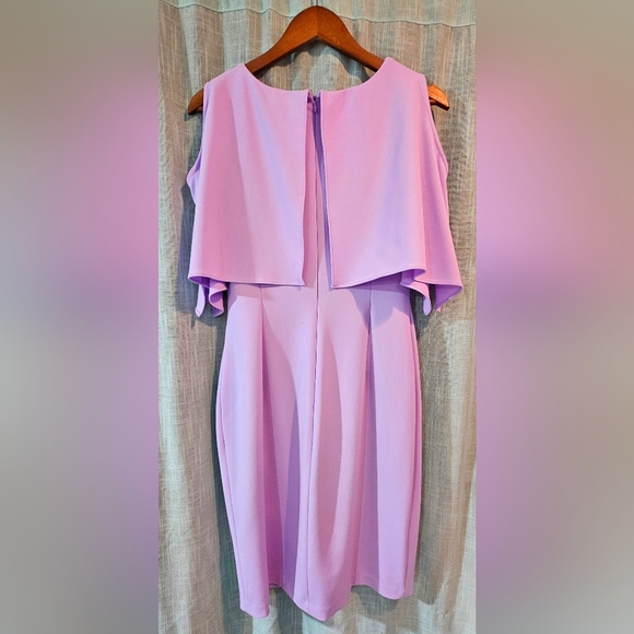 Calvin Klein Desinger Orchid Lilac‎ Cold Shoulder Cocktail Dress Nordstrom 12 - Picture 4 of 7
